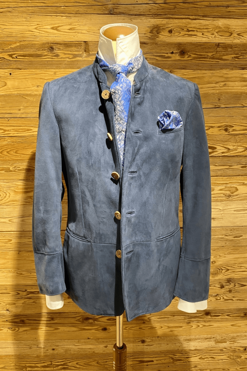 Lederjacke Traunsee Salzburger Blau